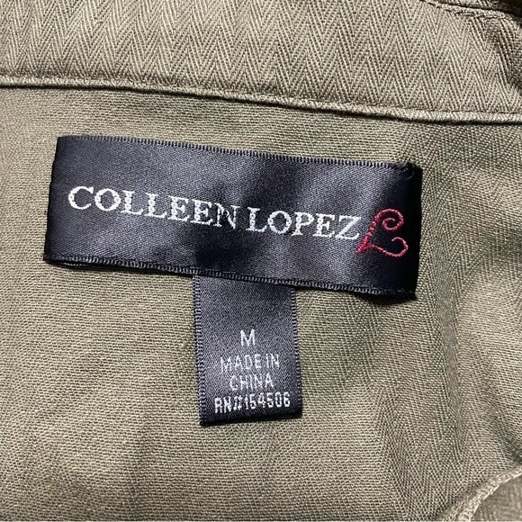 Colleen Lopez Phoenix Embroidered Birds Military Green Woman's Jacket Size M - Picture 15 of 15